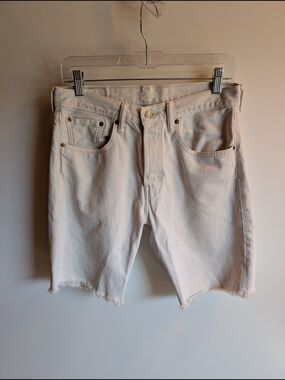 Levi's White/Cream Denim Jean Shorts